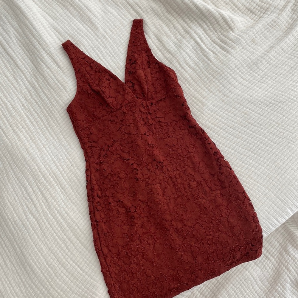 Red TopShop v-neck dress